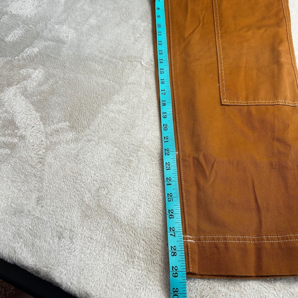 NWT Old Navy High Rise Straight Carpenter Pants 8 Brown Canvas Utility Workwear - Picture 7 of 8